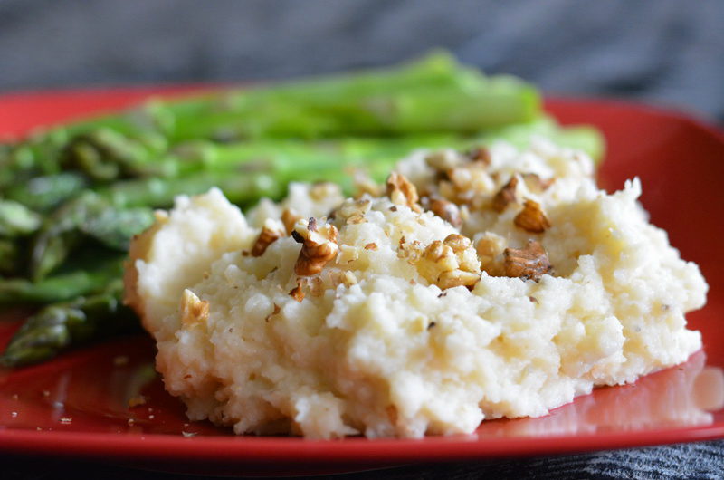 Creamy celery puree with walnuts