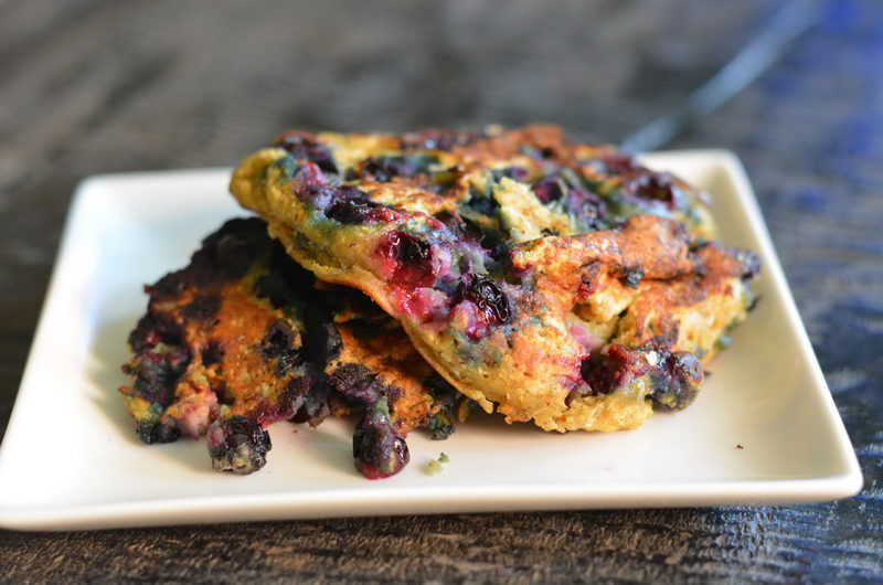 Gluten-free chickpea blueberry pancakes and muffins 