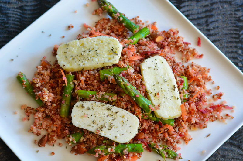 Asparagus quinoa salad w mustard dressing (vegan) 