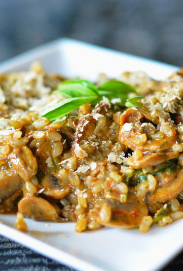 vegan mushroom risotto