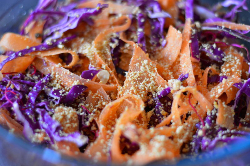 Super-quick superfood peanut & red cabbage salad