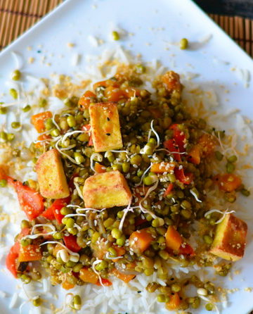 mung beans with veggies